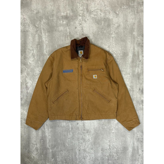 Vintage 90s Carhartt Blanket Lined Canvas Workwear Detroit Jacket Size XL