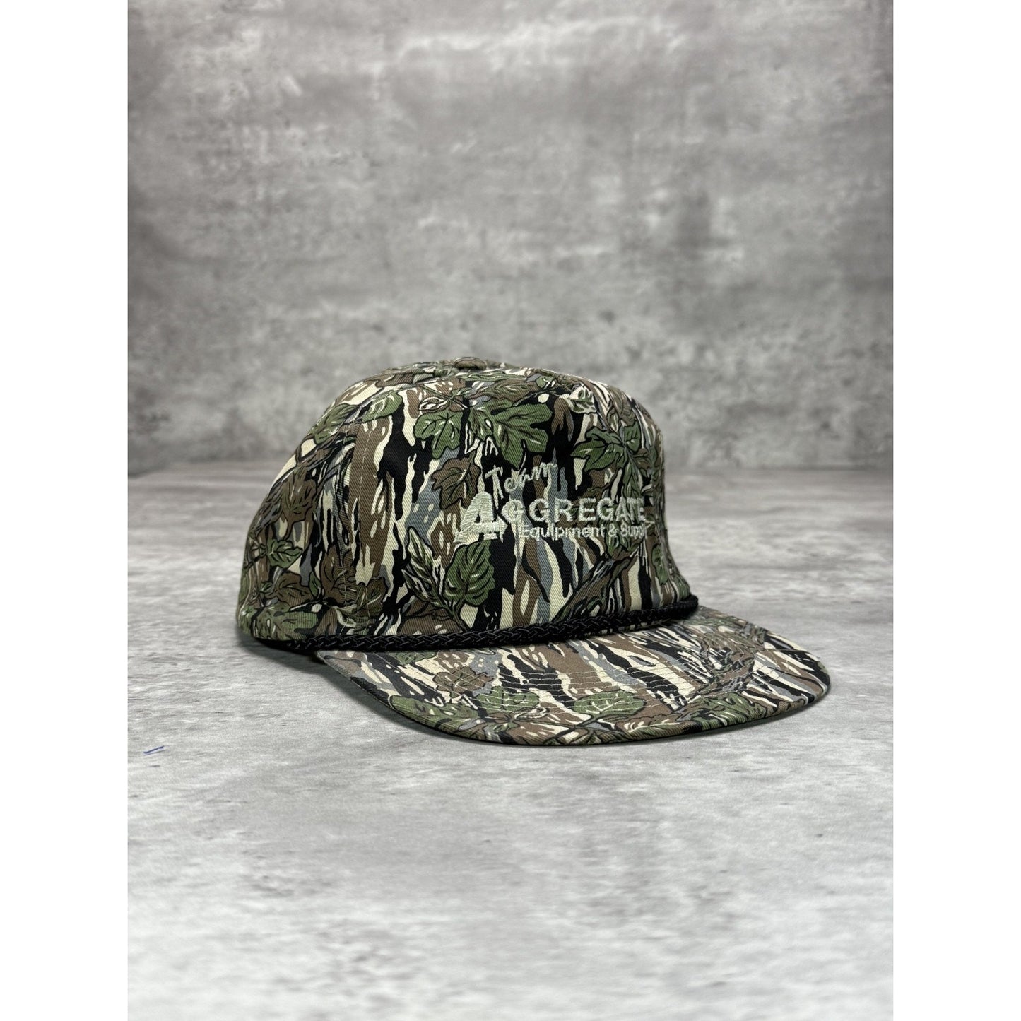 Vintage 90s Team Aggregate Embroidered Spellout Tree Camo Snapback Hat OSFA