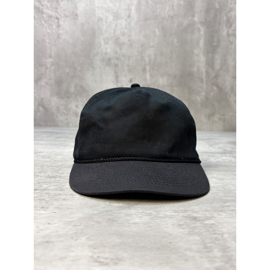 Vintage 80s/90s Blank Black Snapback Hat OSFA