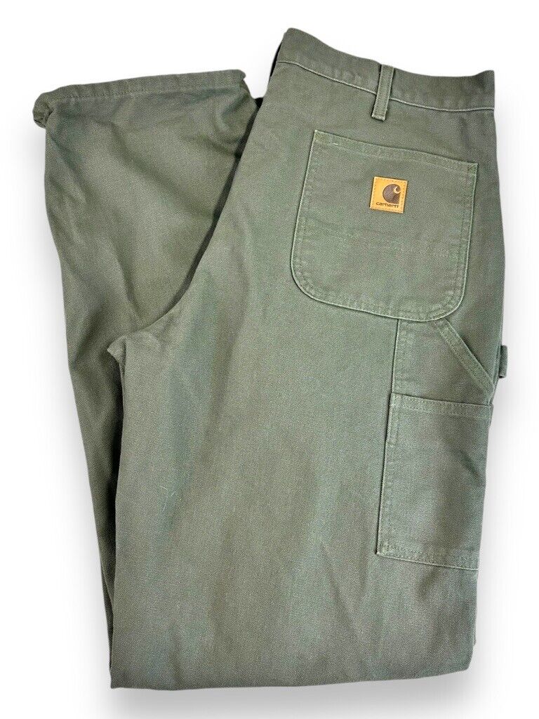 Carhartt Plaid Lined Canvas Workwear Carpenter Pants Size 36W