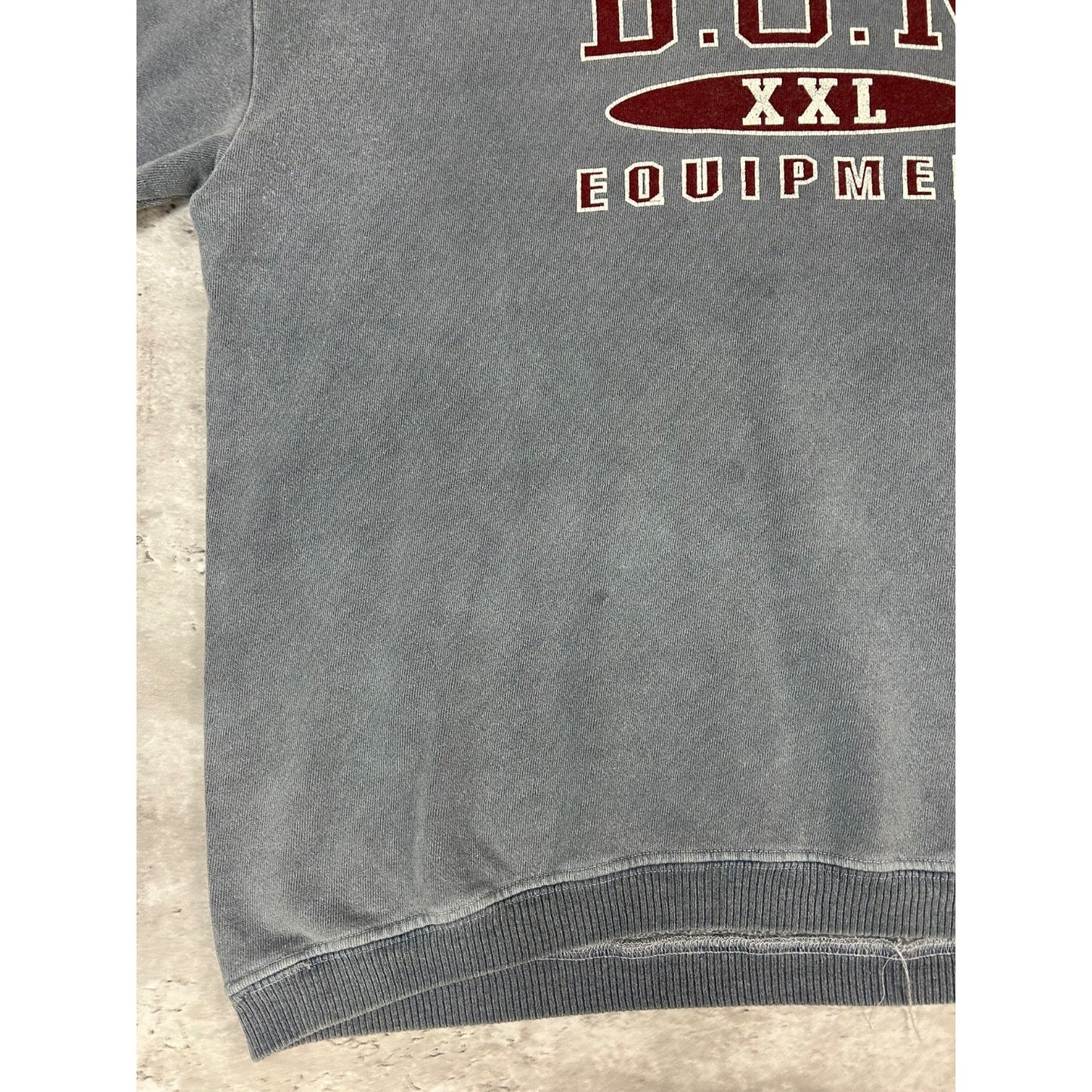 Vintage BUM Equipment Embroidered Spellout Sweatshirt Size Large Gray