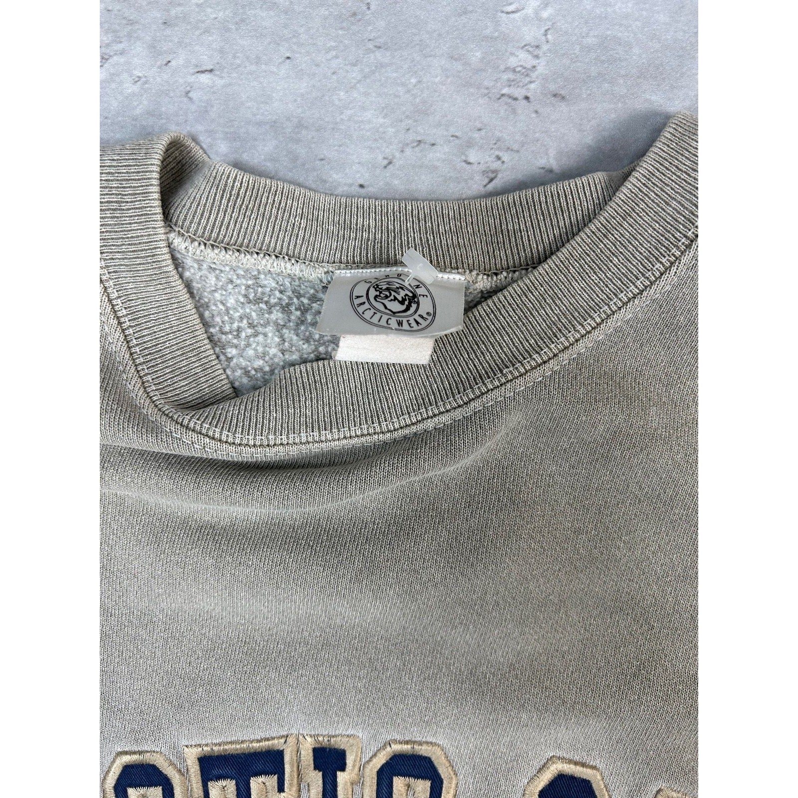 Vintage 90s Arctic Cat Embroidered Spellout Earth Tone Sweatshirt Size Medium