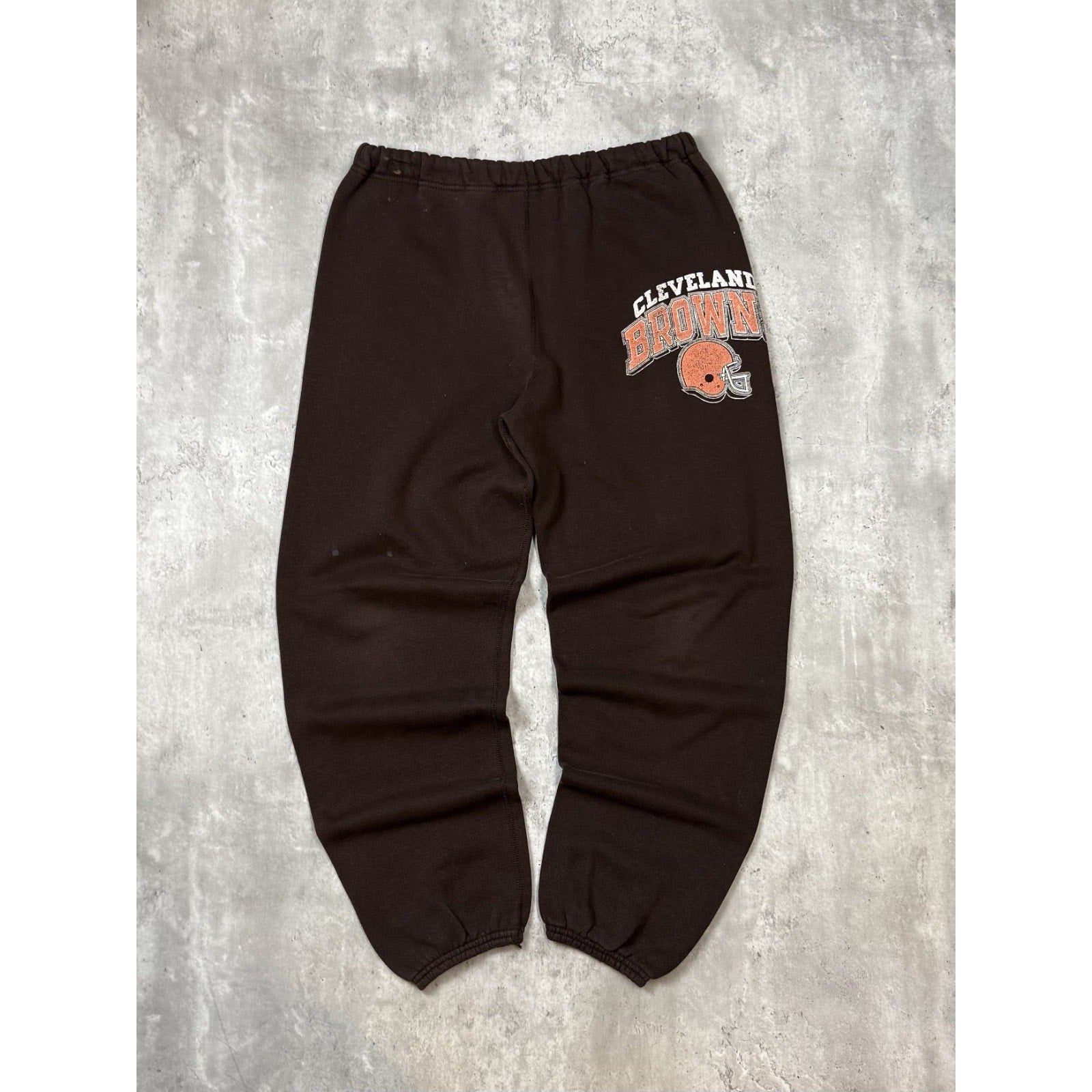 Vintage 90s Cleveland Browns NFL Graphic Spellout Sweat Pants Size Medium