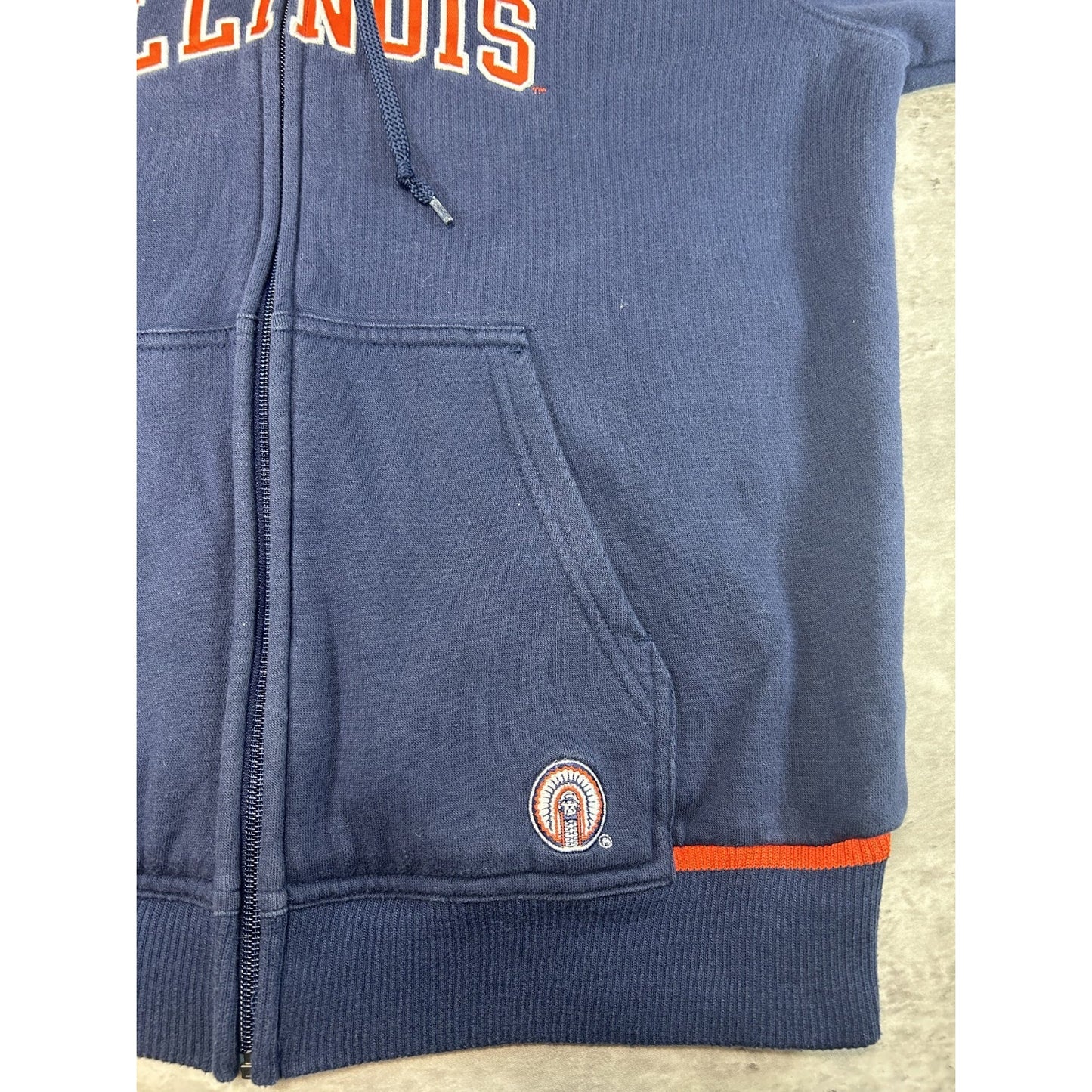 Vintage Illinois Illini NCAA Nike Full Zip Hooded Sweatshirt Sz YOUTH Medium