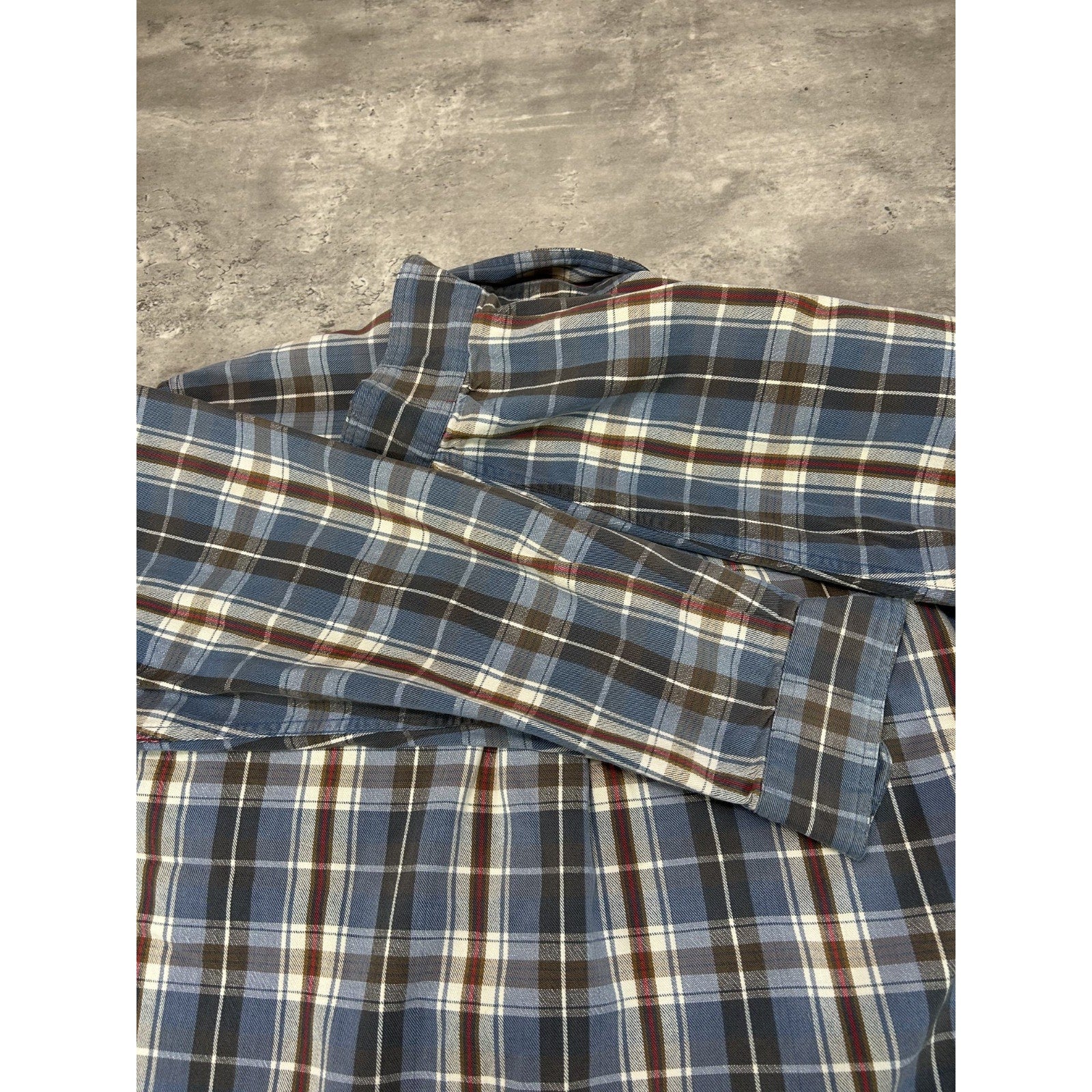 Vintage 90s Eddie Bauer Plaid Long Sleeve Double Pocket Button Up Shirt Medium