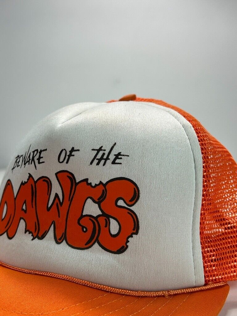 VTG 80s/90s Cleveland Browns NFL Beware Of The Dawgs Trucker Snapback Hat OSFA