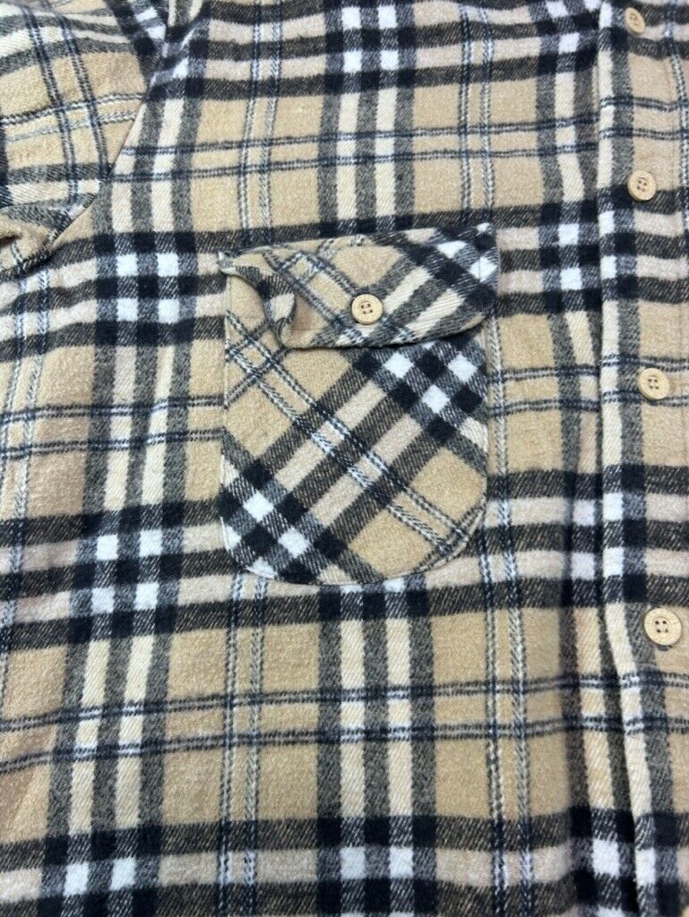 Vintage 90s Dickies Plaid Double Pocket Long Sleeve Button Up Shirt Size Small