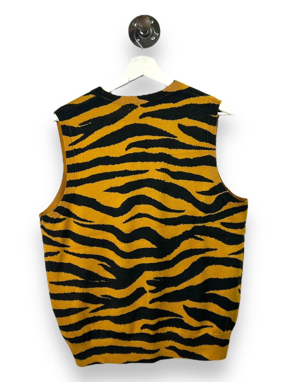 Stussy Tiger Stripe Print Knit Sweater Vest Size Small