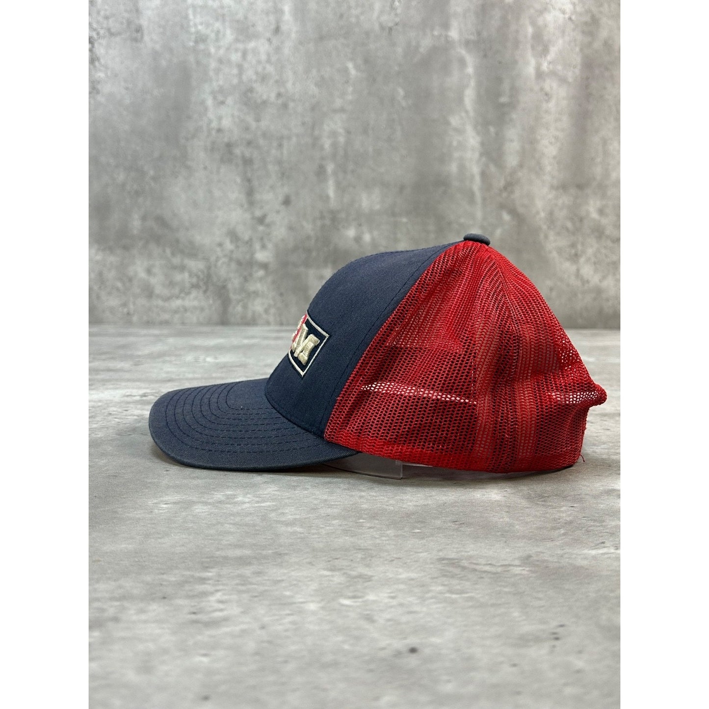 Vintage CCM Embroidered Spellout AMerican Flag Trucker Snapback Hat OSFA