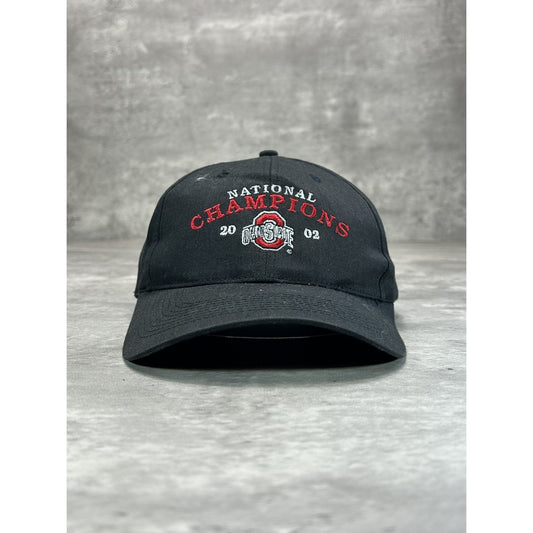 Vintage 2002 Ohio State Buckeyes NCAA National Champs Snapback Hat OSFA Black