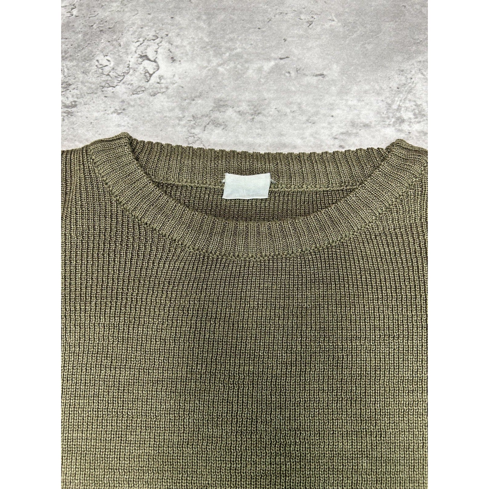 Vintage 80s/90s US Military Pullover Knit Sweater Size XL Green