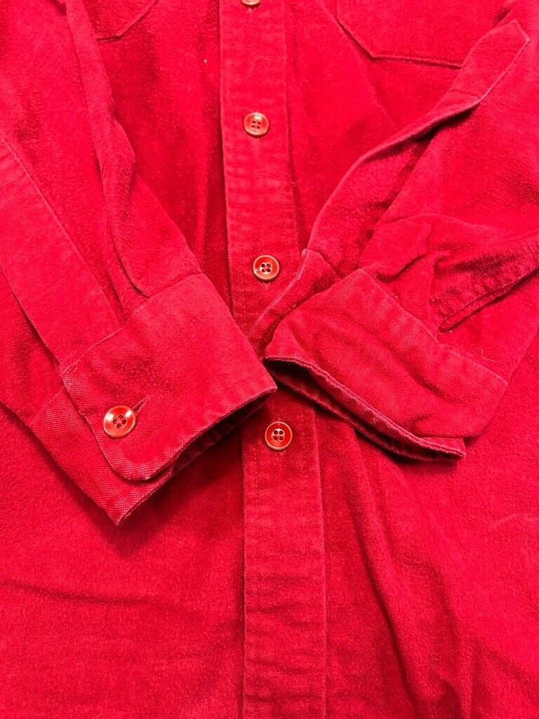 Vintage 80s LL Bean Chamois Cloth Double Pocket Button Up Shirt Sz 16 Mens Reg.