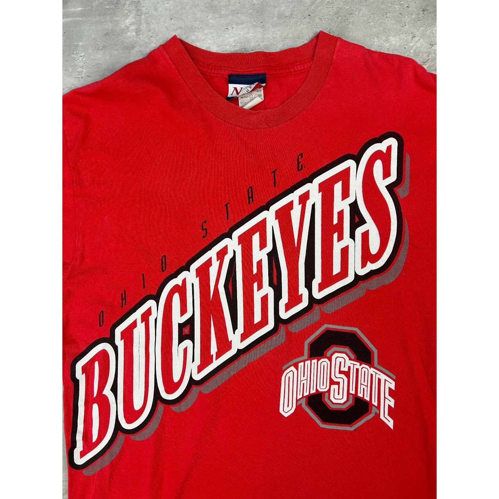 Vintage 90s Ohio State Buckeyes NCAA Collegiate Spellout T-Shirt Size Large
