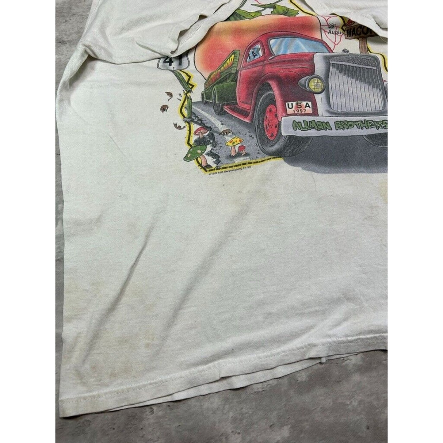Vintage 1997 Allman Brothers Band Georgia Peach Rock Music T-Shirt Size XL