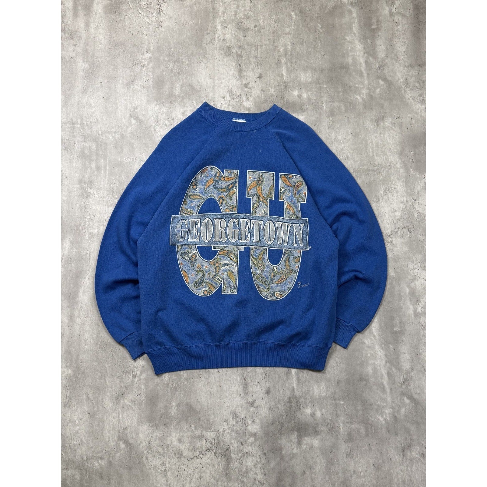 Vintage 90s Georgetown University Big Paisley Graphic Sweatshirt Size Large