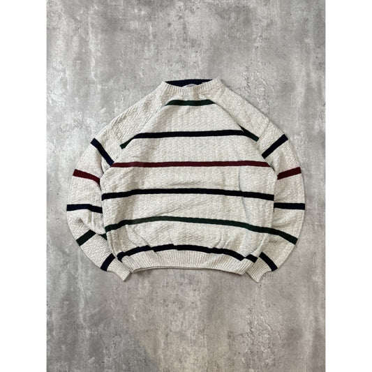 Vintage Cape Isle Knitters Striped Pullover Knit Sweater Size XL