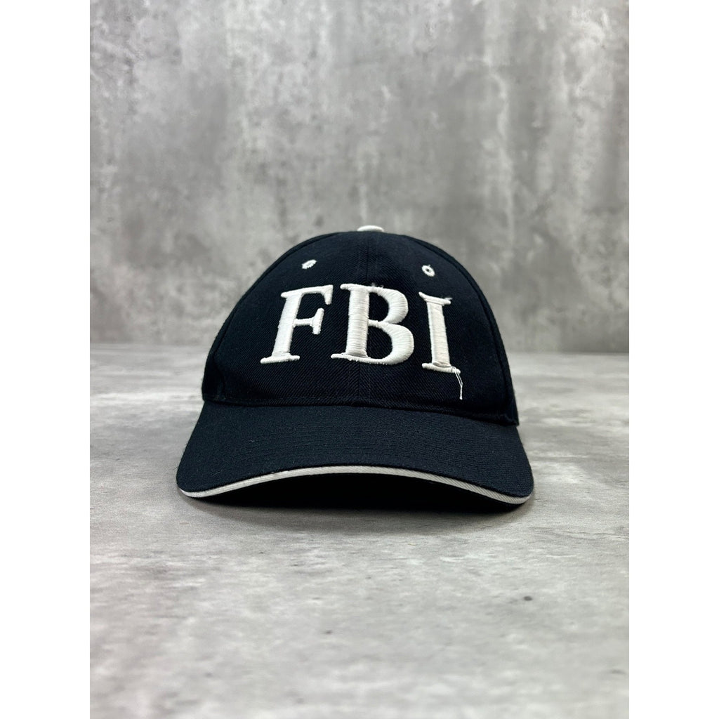Vintage F.B.I Embroidered Spellout Logo Strapback Hat OSFA