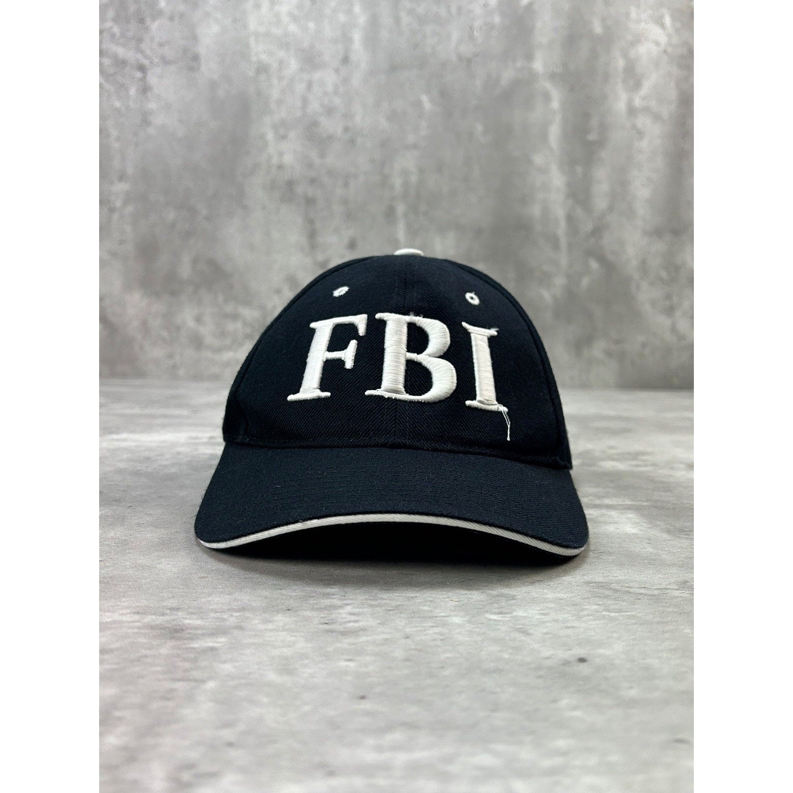 Vintage F.B.I Embroidered Spellout Logo Strapback Hat OSFA