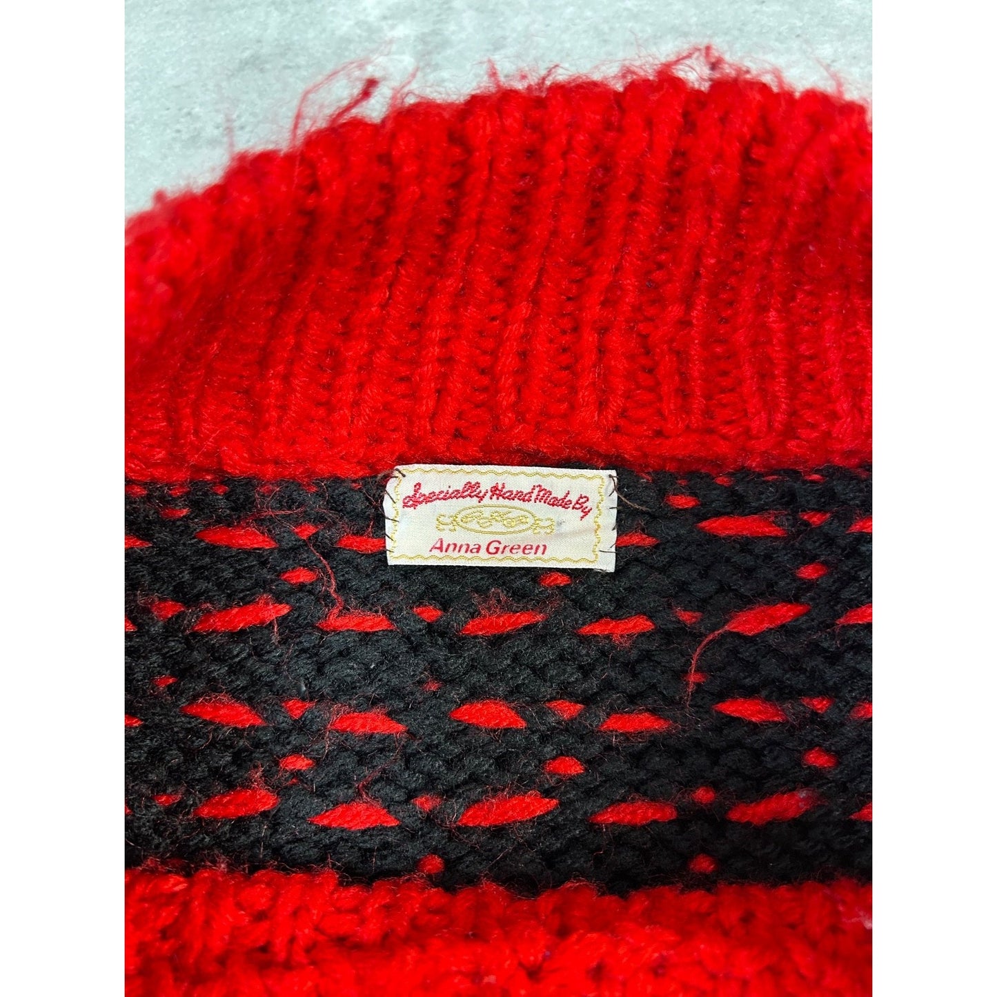 Vintage 80s/90s Handmade Snowflake Graphic Pullover Mock Neck Sweater Size Large