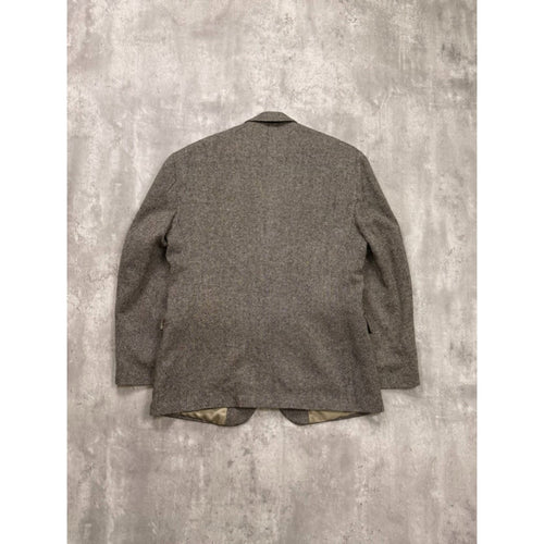 Vintage 1980s Hagar Gray Herringbone Wool Sport Jacket Size Large
