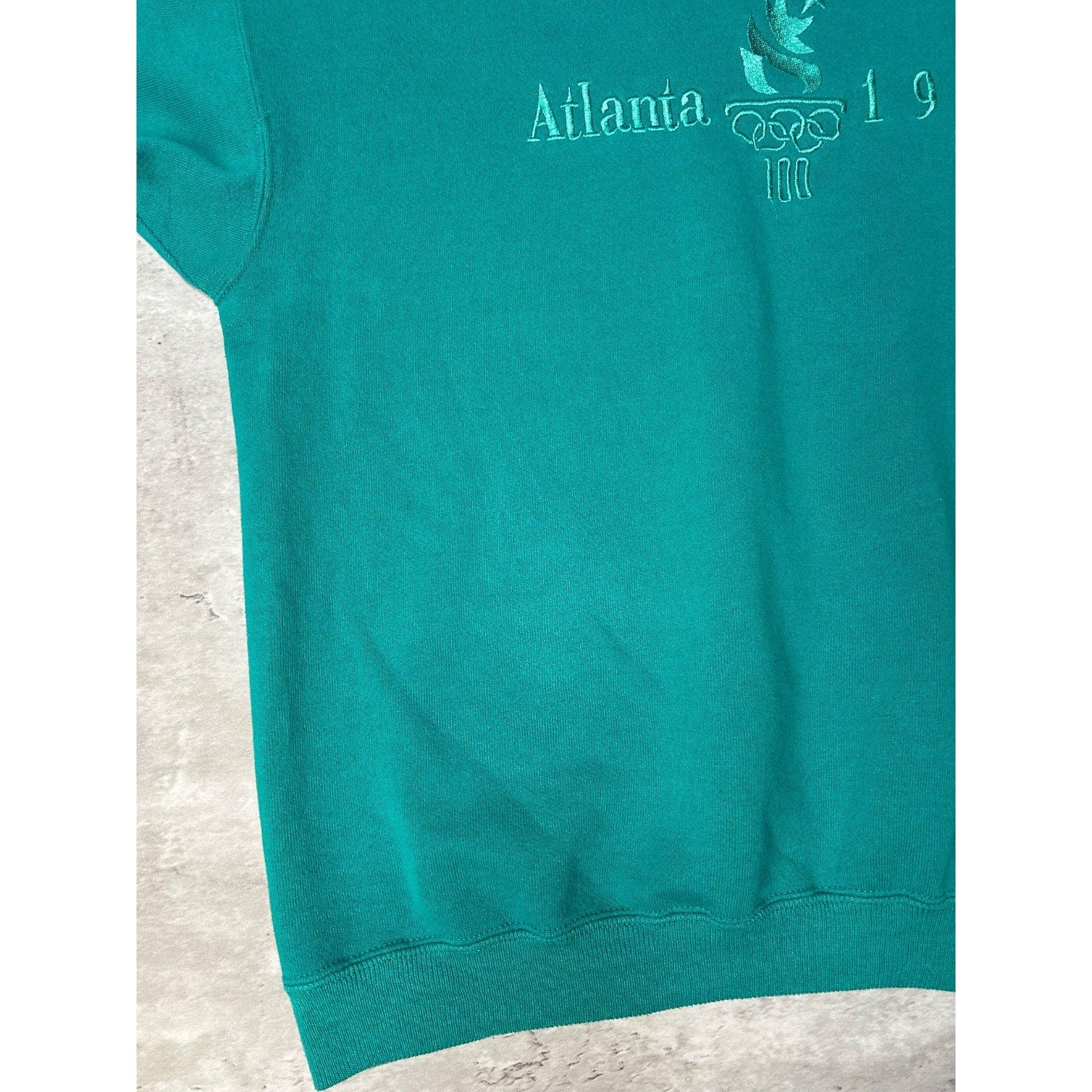 Vintage 90s 1996 Atlanta Olympics Embroidered Spellout Tonal Sweatshirt Sz Large