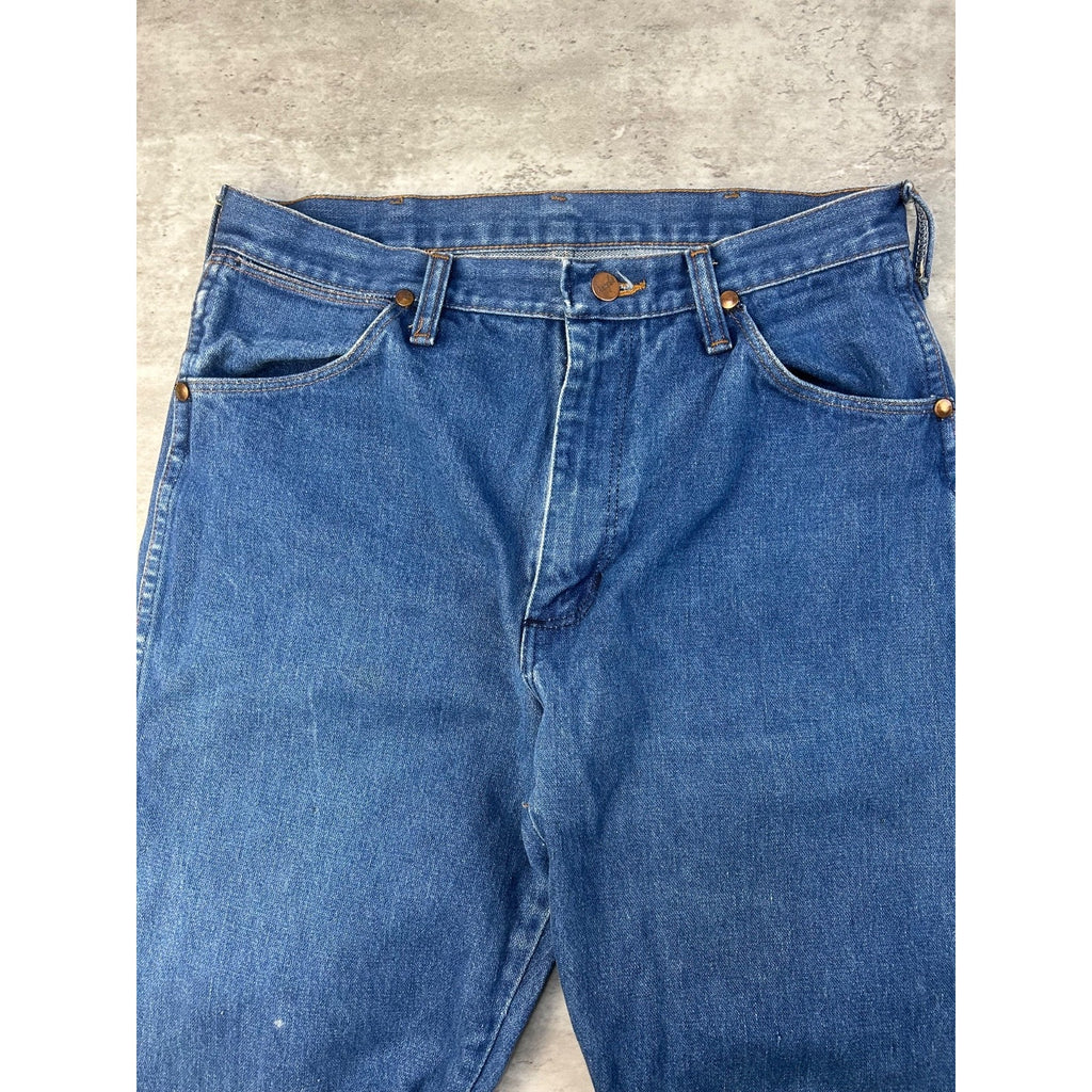 Vintage 80s Wrangler Western Style Dark Wash Denim Pants Size 31