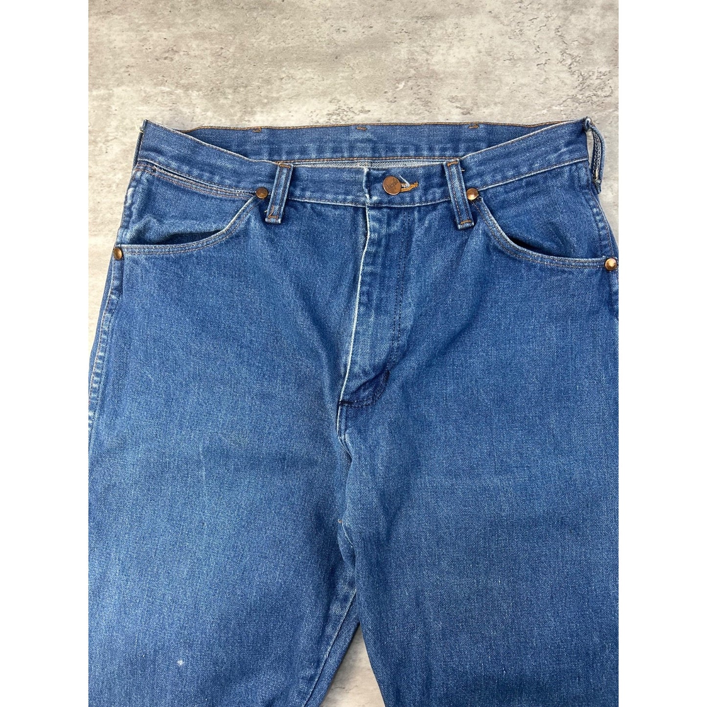 Vintage 80s Wrangler Western Style Dark Wash Denim Pants Size 31