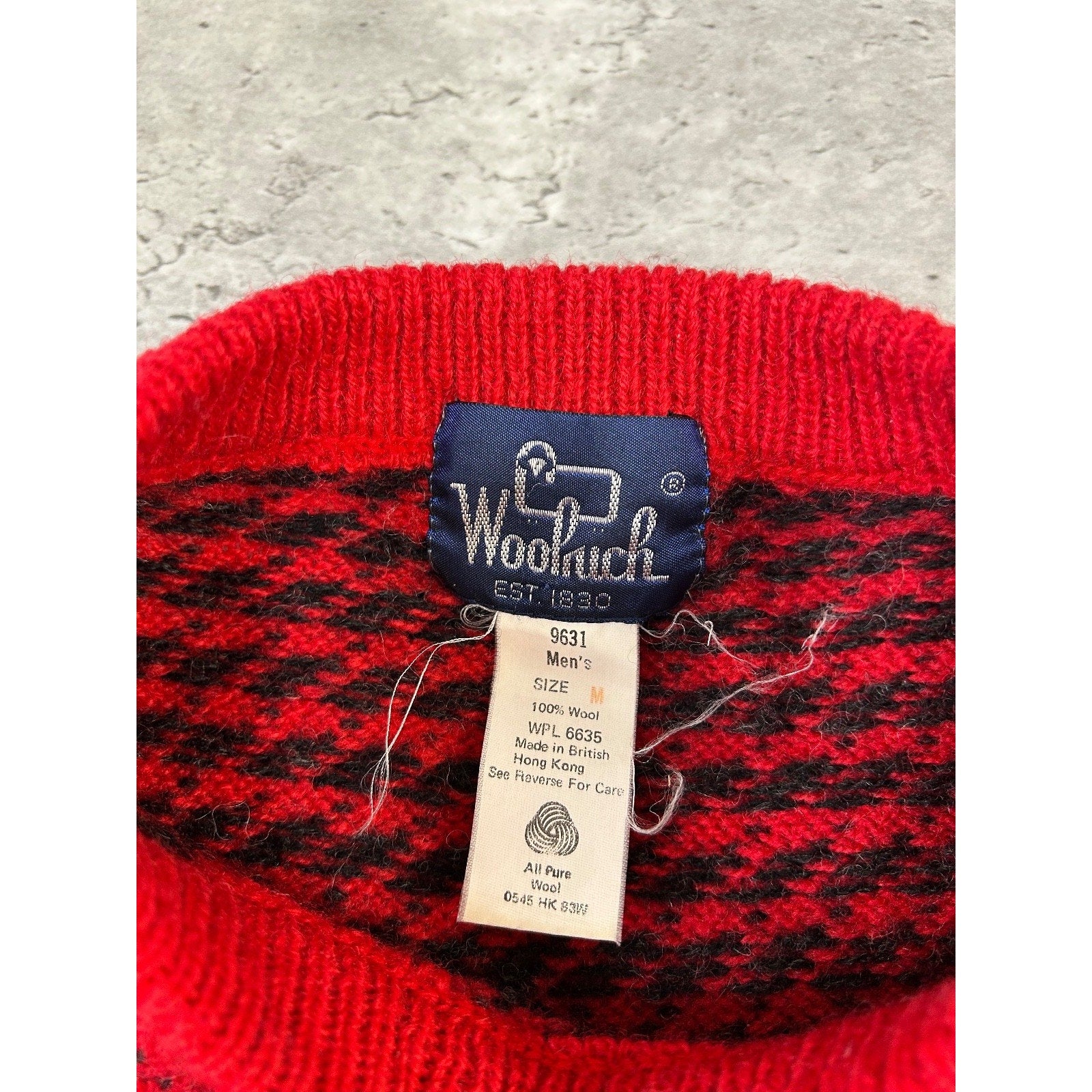 Vintage 90s Woolrich Checkered Print Pullover Ribbed Sweater Size Medium
