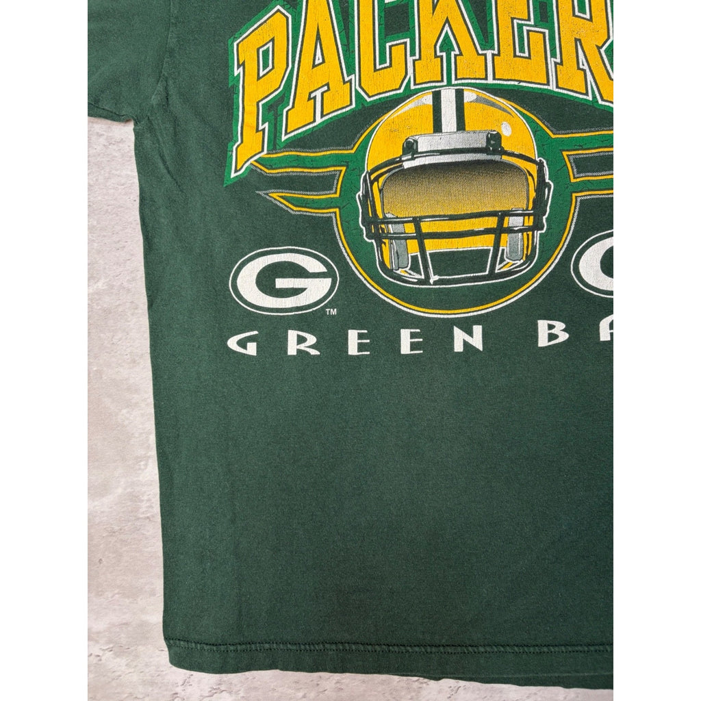 Vintage 1995 Green Bay Packers NFL Helmet Graphic Football T-Shirt Size Large