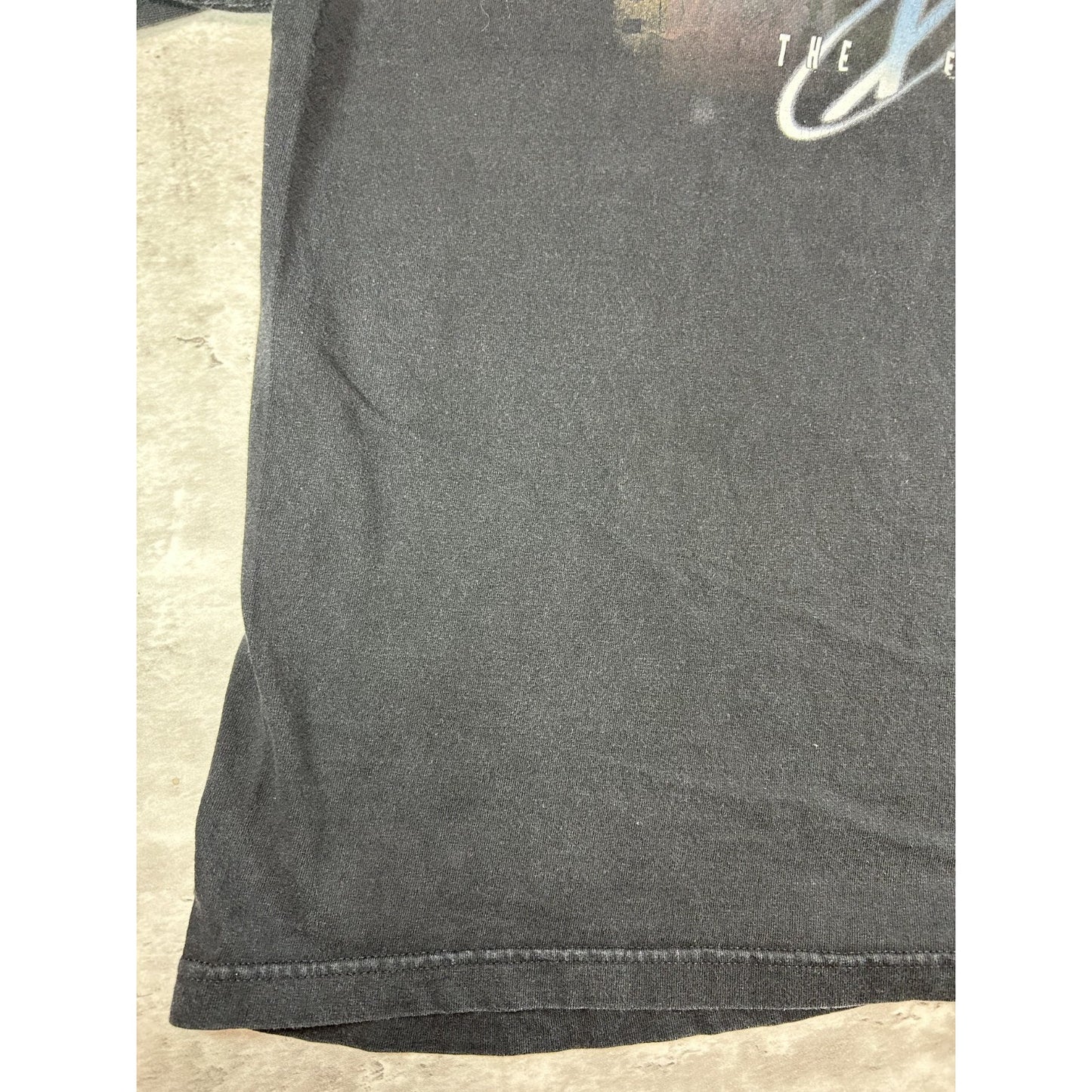 Vintage 1998 X-Files Embroidered TV Show Promo Graphic T-Shirt Size XL Black