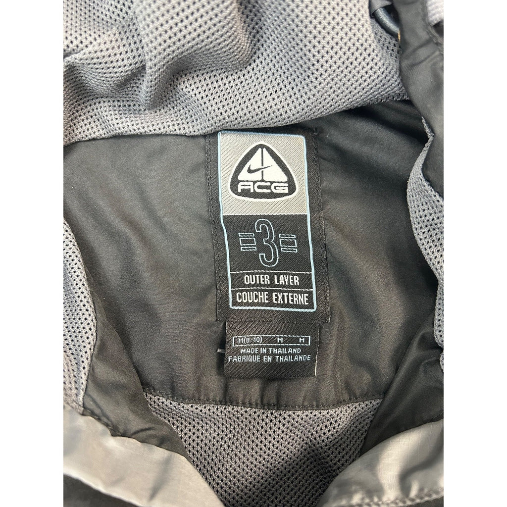 Vintage 2000s Nike ACG Nylon Hooded Full Zip Vest Size YOUTH Medium Black