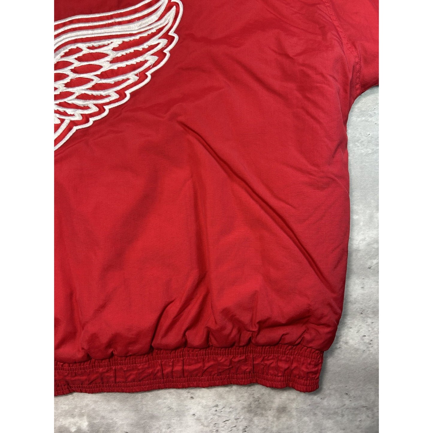 Vintage 90s Detroit Red Wings NHL 1/2 Zip Insulated Starter Jacket Size Large