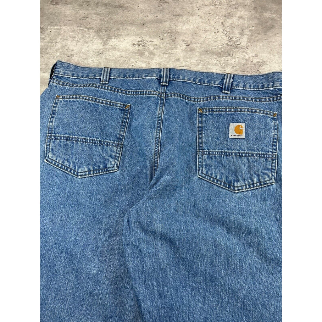 Carhartt Relaxed Fit Medium Wash Denim Workwear Pants Size 42 Blue