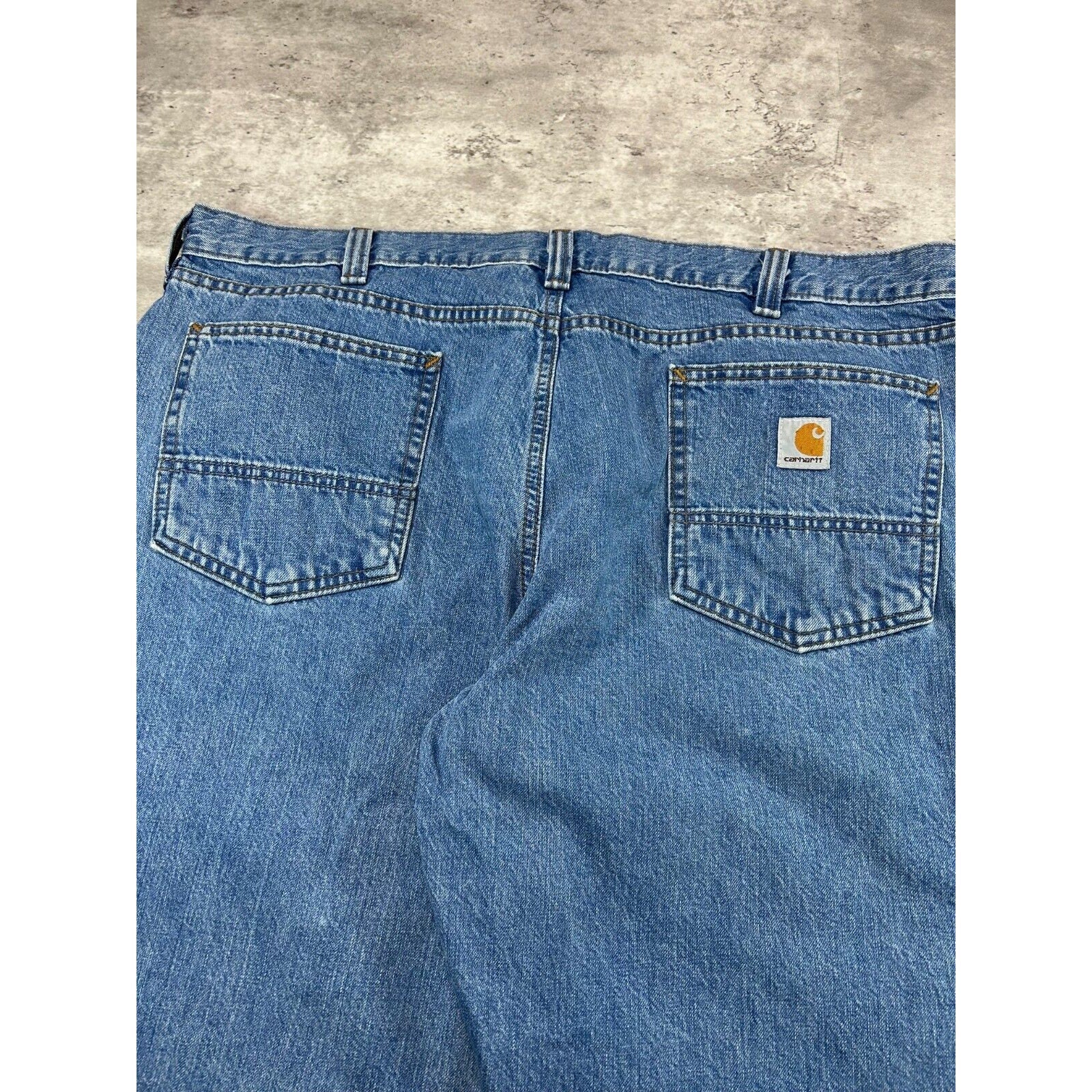 Carhartt Relaxed Fit Medium Wash Denim Workwear Pants Size 42 Blue