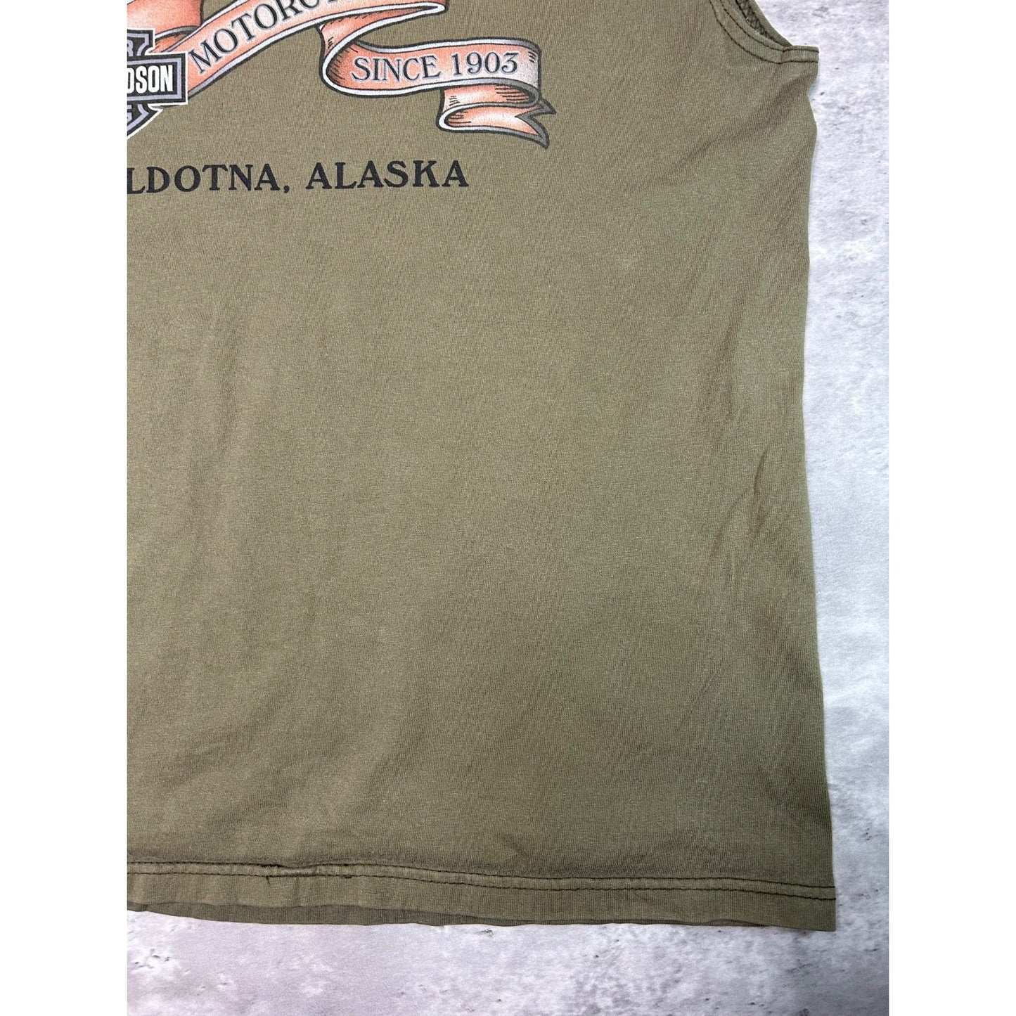 Vintage Harley Davidson Motorcycles Spellout Graphic Sleeveless T-Shirt Sz Large