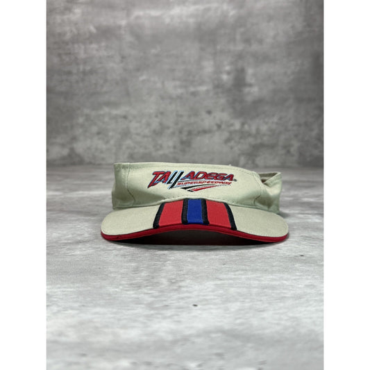 Vintage Talladega Super Speedway Embroidered Visor Hat OSFA Beige