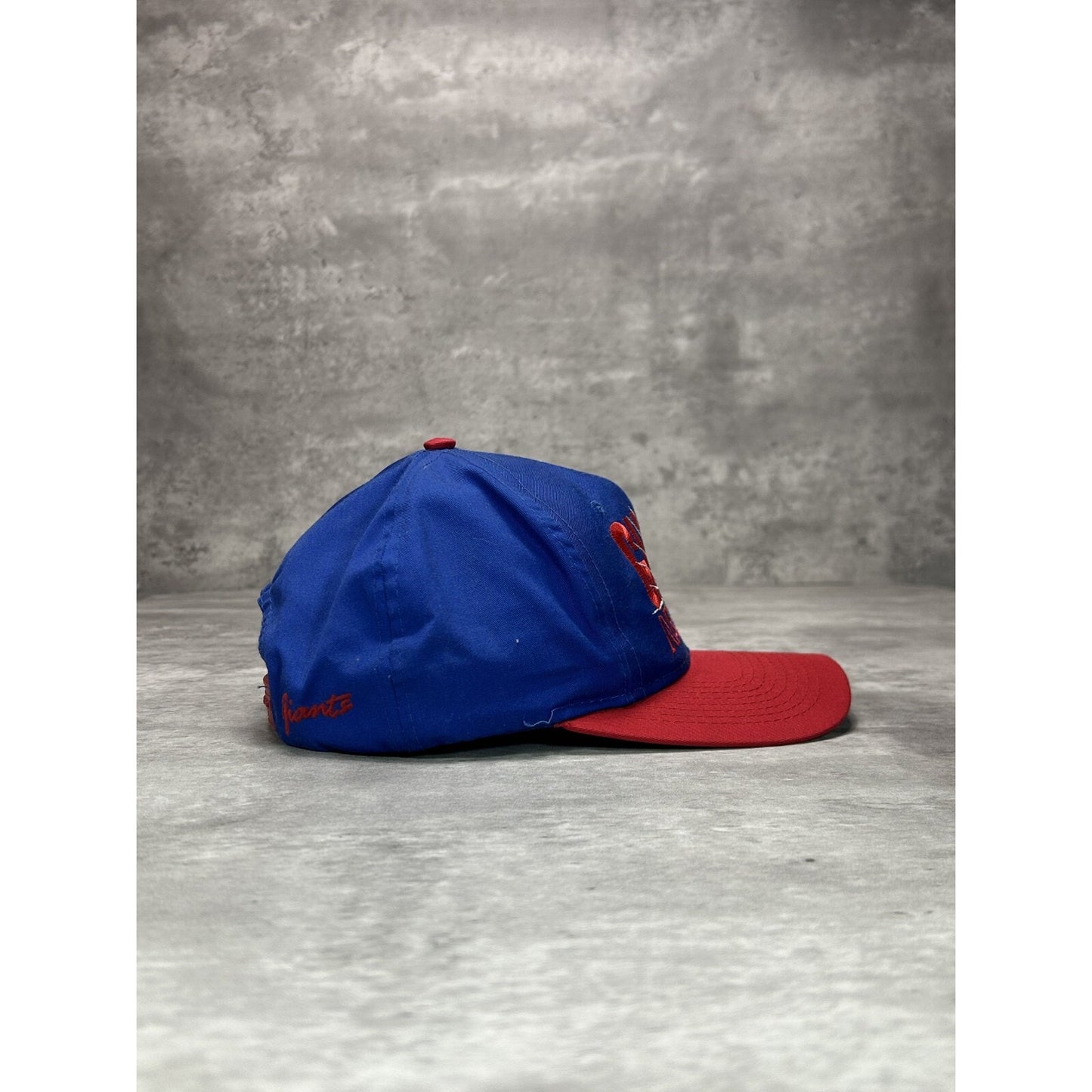 Vintage 90s New York Giants NFL Embroidered Spell Out Football Snapback Hat OSFA