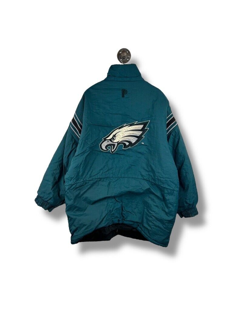 Vintage 90s Philadelphia Eagles NFL Reversible Pro Player Long Jacket Size XL