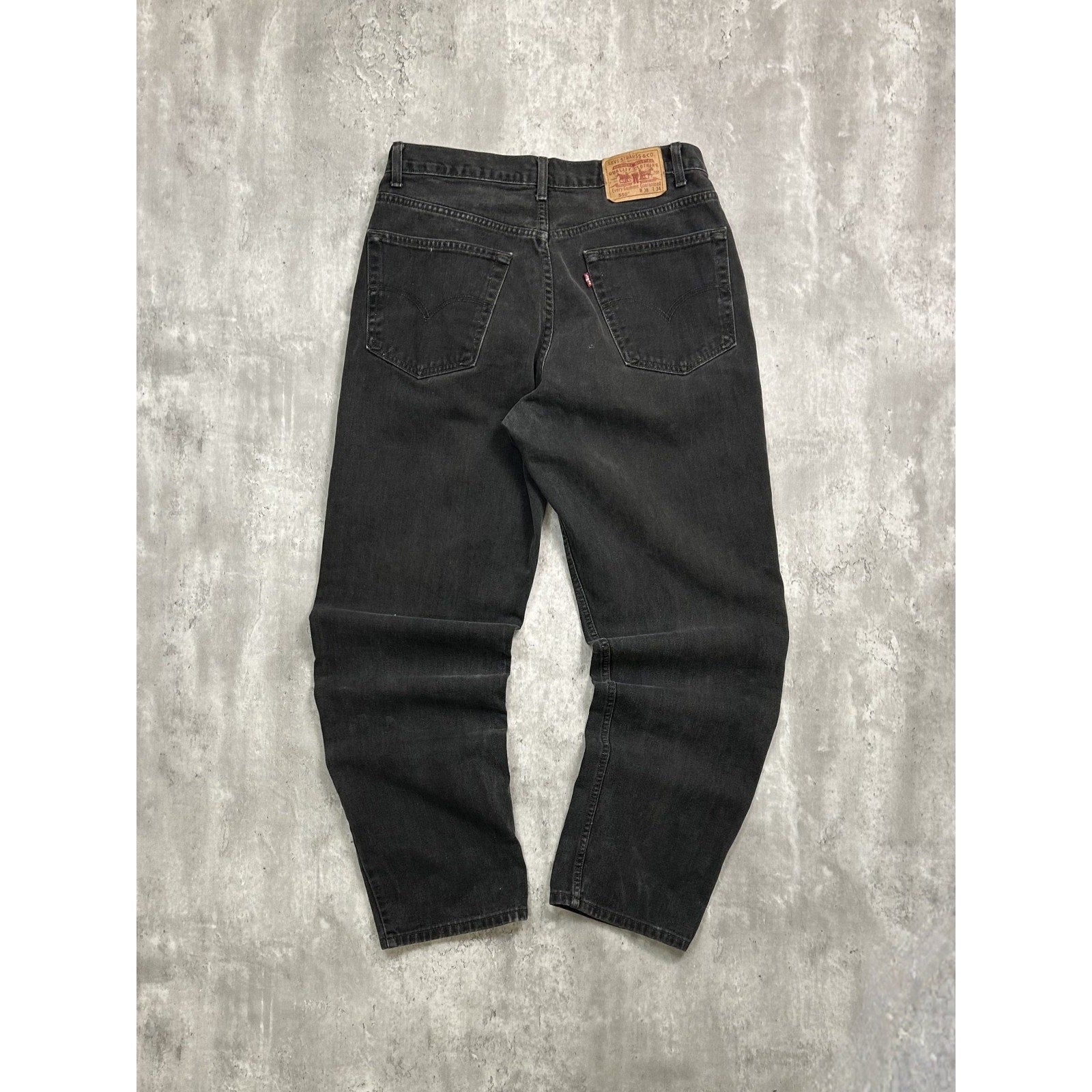 Vintage 90s Levis 550 Red Tab Black Denim Pants Size 36