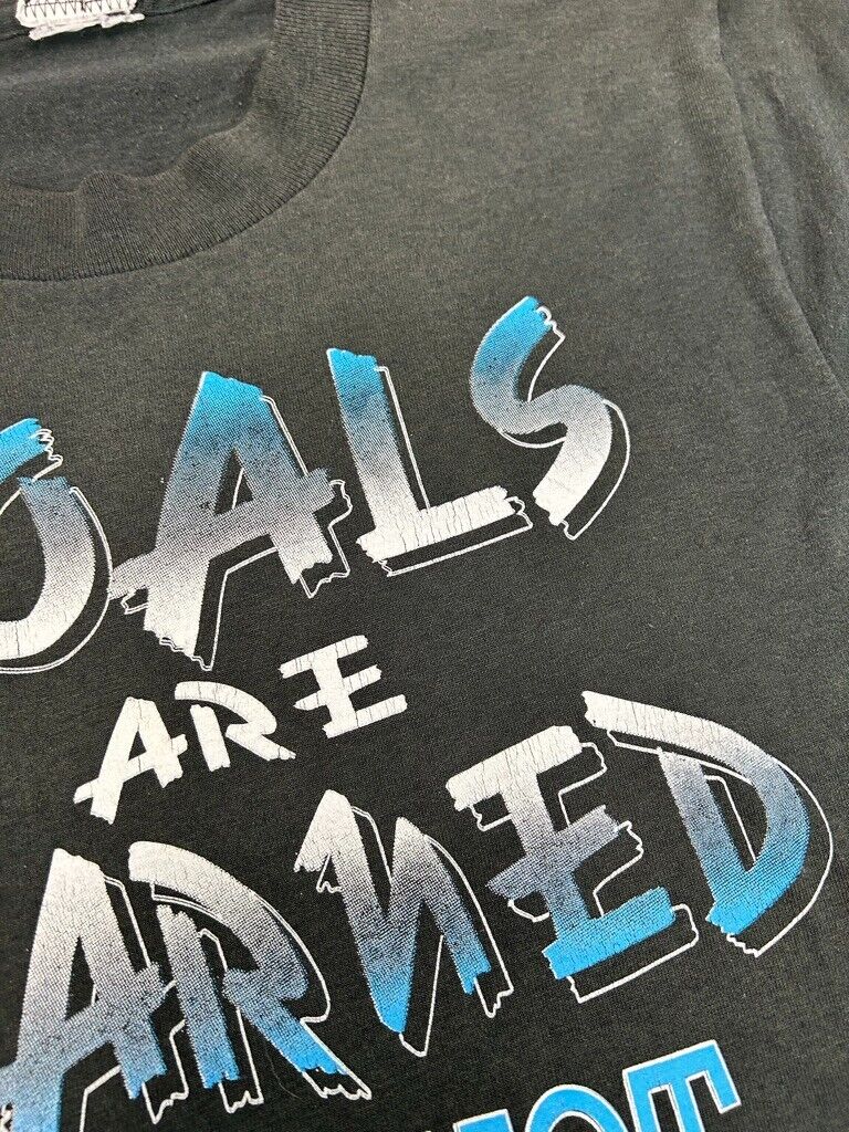 Vintage 90s Goals Are Earned Not Given Soccer Slogan Graphic T-Shirt Size XS