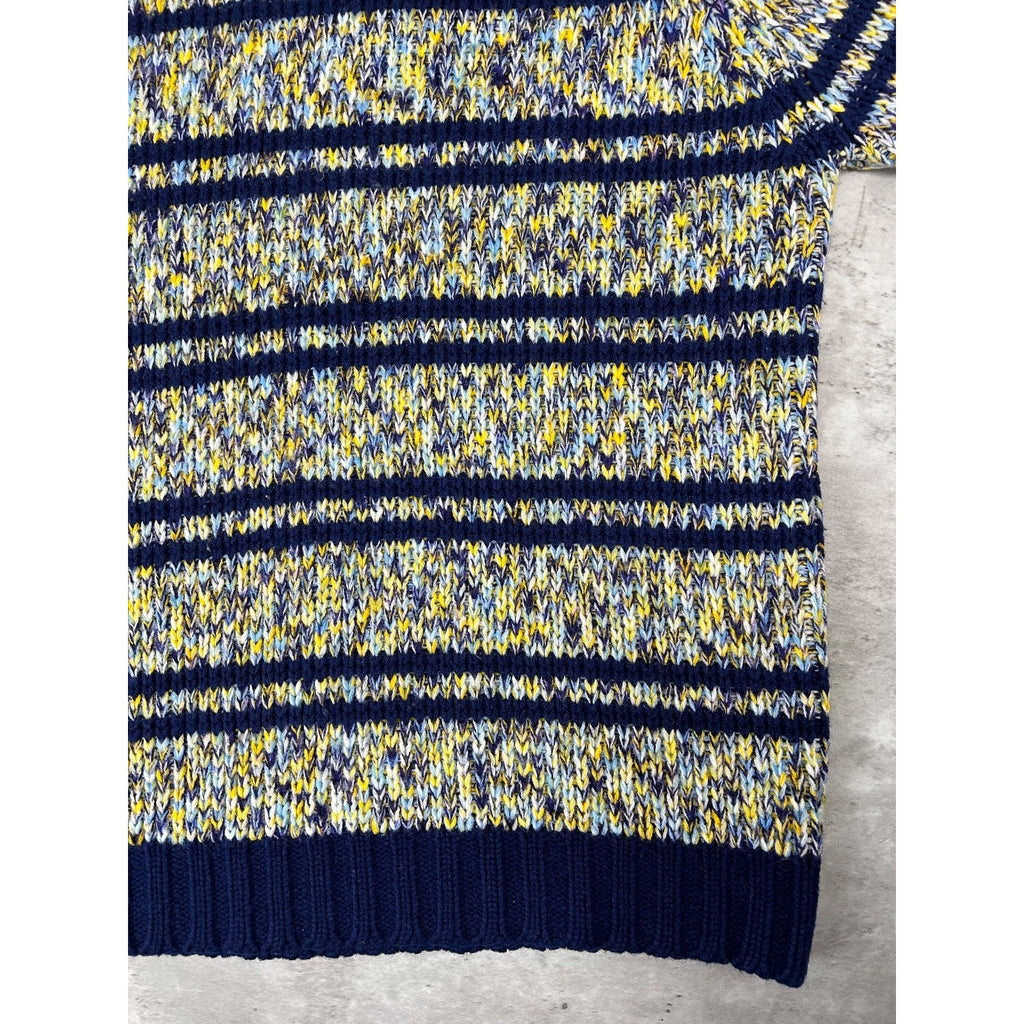 Vintage Abstract Striped Pullover Ribbed Knit Sweater Size Medium