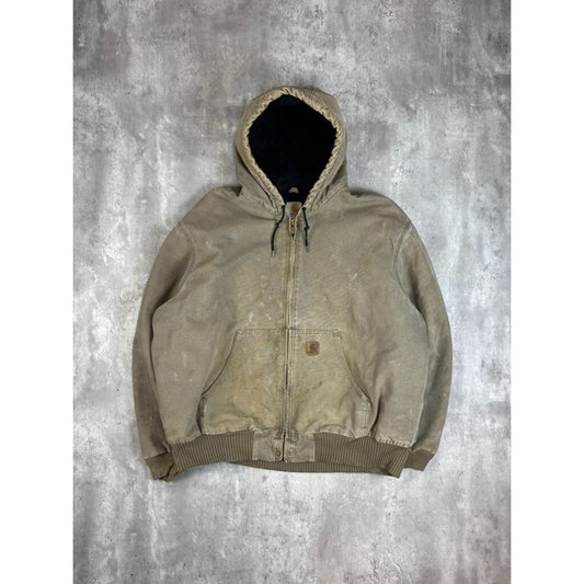 Vintage Carhartt Insulated Canvas Workwear Hooded Active Jacket Size XXL