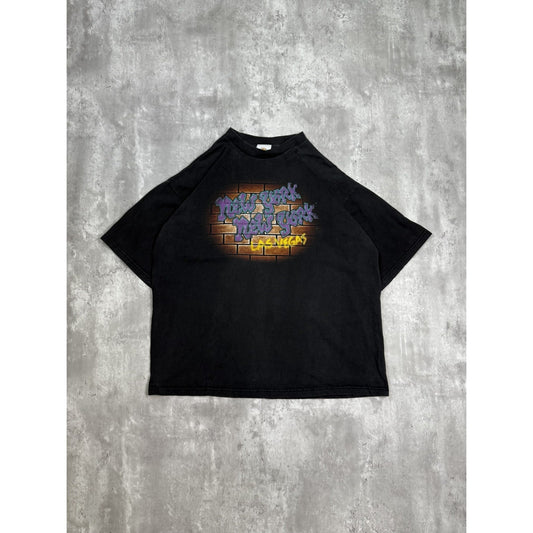 Vintage 90s New York Las Vegas Graffiti Graphic Destination T-Shirt Size XL