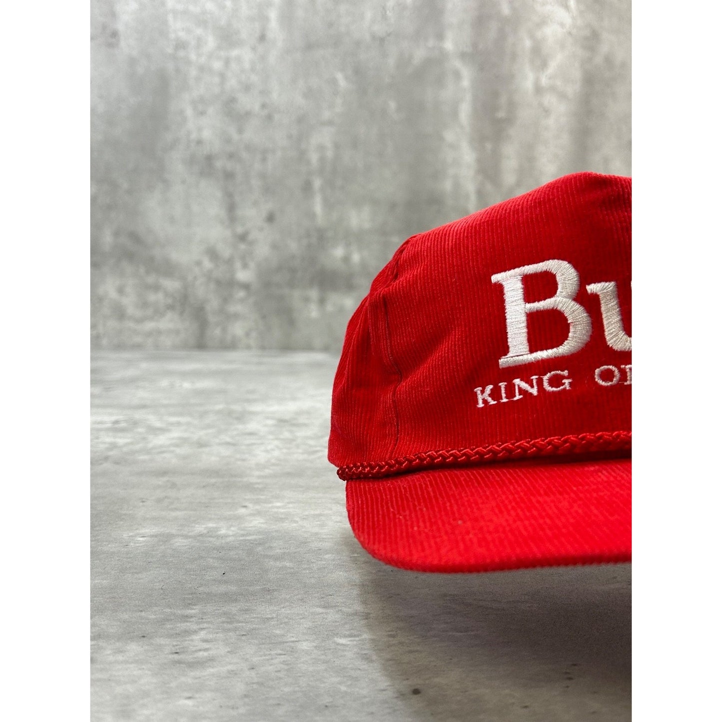 Vintage 90s Budweiser King Of Beers Embroidered Spellout Snapback Hat OSFA