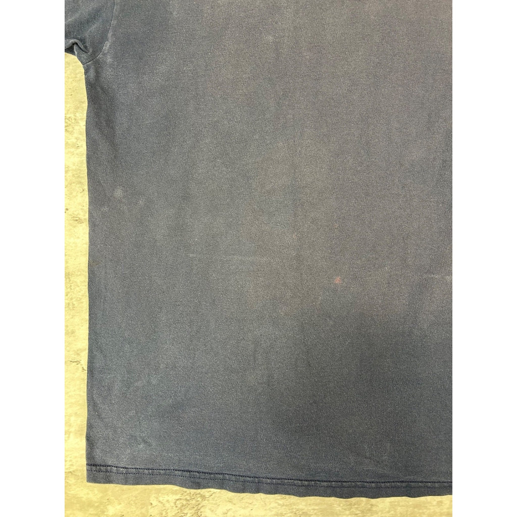 Vintage Nike Mini Swoosh Sleeve Graphic Pocket T-Shirt Size 2XL Blue