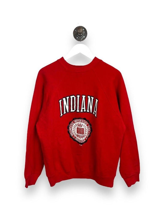 Vintage 80s Indiana Hosiers NCAA Collegiate Crest Graphic Sweatshirt Size Large