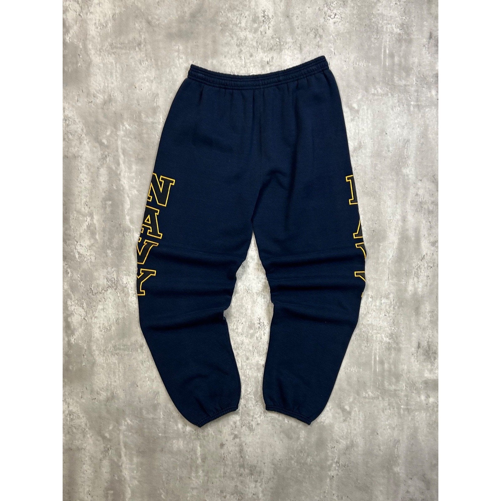 Vintage 80s/90s US NAVY Military Graphic Spellout Sweat Pants Size Large