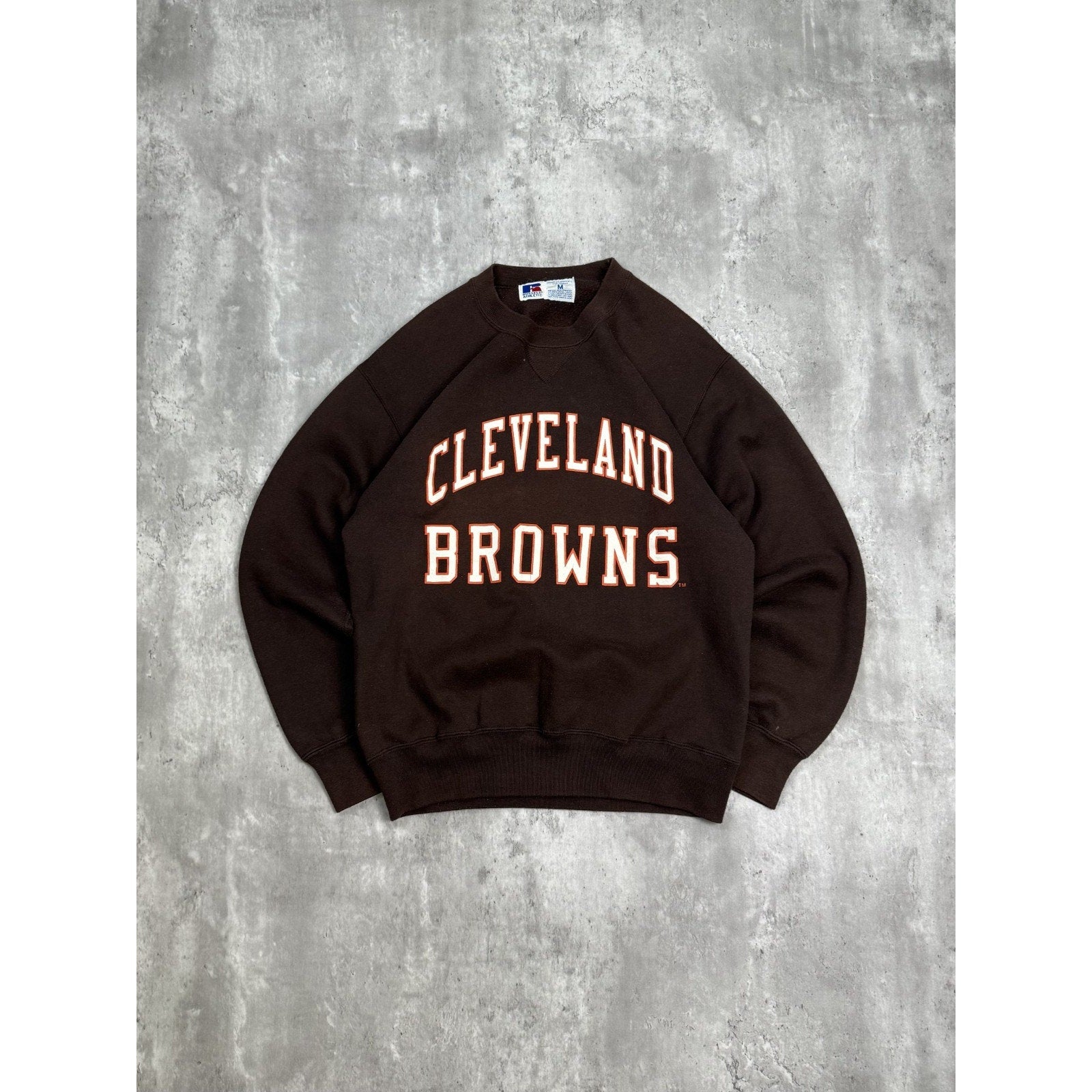 Vintage 90s Cleveland Browns NFL Spellout Graphic Football Sweatshirt Sz Medium