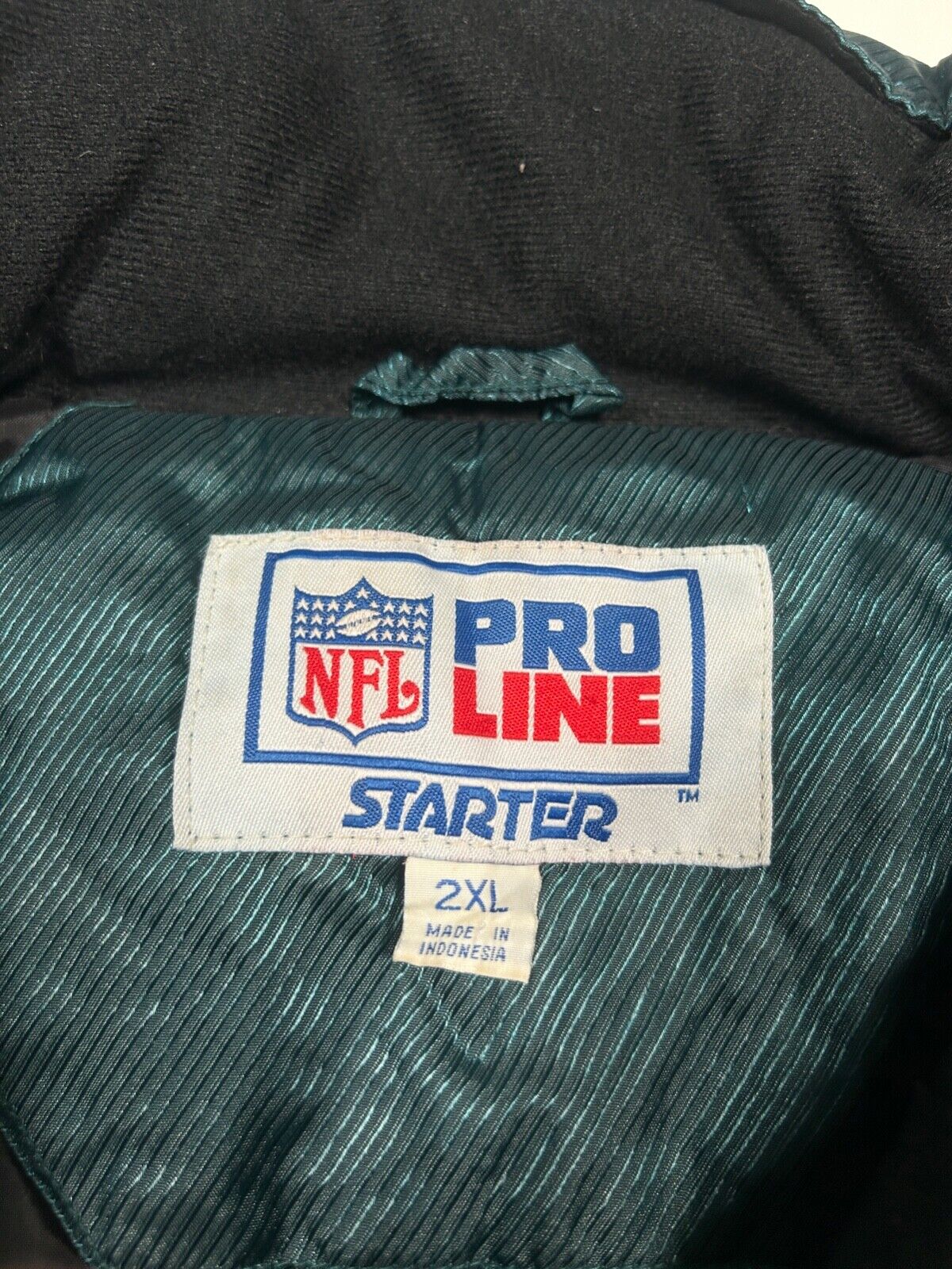 Vintage 90s Philadelphia Eagles Starter Insulated 1/2 Zip NFL Jacket Size 2XL
