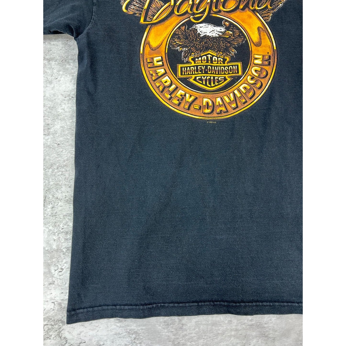 Vintage 1998 Harley Davidson Daytona Bald Eagle Graphic T-Shirt Size Medium